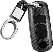 ontto Car Key fob Cover Fit for Mazda 2 3 6 Atenza Axela Demio CX-5 CX5 CX-3 CX7 CX-9 2015-2019 ABS Plastic Remote Key fob case Holder Shell Keychain Keyring Protector 2 Button Carbon-Black