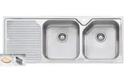 Oliveri Nu-Petite Double Right Hand Bowl Inset Sink With Drainer NP672