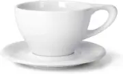 12oz Porcelain Latte Cups with Saucers Set of 2 Ceramic Tea Cup Coffee Mug Trave