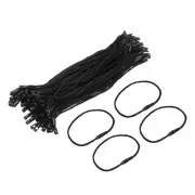 Polyester Rope Hang Tag String Snap Lock 190mm,1.5mm,100 Pcs,Black