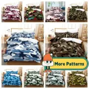 Camouflage Print Camo Quilt/Duvet/Doona Cover Single Double Queen King Sz