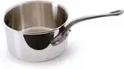 Mauviel M'Cook Ci 1.2 Qt Stainless Covered Saucepan w/Cast Iron Handle, 5.5 Inch