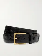 [Anderson's] Anderson's - Croc-effect Leather Belt - Black - 70 70 Black