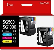 GTPRI Compatible for Sawgrass SG500 SG1000 Printer Sublimation Ink Cartridge 8-Pack (2 Black, 2 Cyan, 2 Magenta, 2 Yellow)