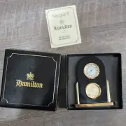Joe Camel Hamilton Marquis II Black & Gold Shelf Mantel Clock New Never Used