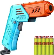 DART ZONE Max Solo Pro Foam Dart Blaster Pistol – 120 FPS Single-Shot Foam Dart Blaster for Adults – Mini Foam Blaster for Ages 14+ with 1 Dart Capacity, Quick Fold Action & 10 Darts – 120 ft Range