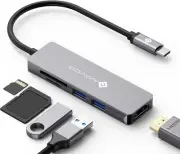 USB C Hub 5 in 1 Dongle Aluminum with HDMI 4K Adapter, 2 USB 3.0 Ports, 1 SD ...