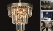 Crystal Chandeliers for Dining Room Light Fixtures Over Table，4-Lights Modern