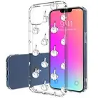 TalkingCase Slim Case for Apple iPhone 14 Max, Edgy Finger Clear Print, USA