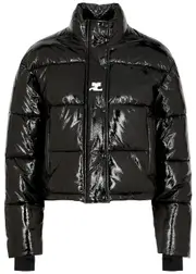 Courrèges Logo Quilted Vinyl Jacket - Black - M (UK12 / M) M (UK12 / M)