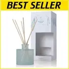 Compact 4 oz Blue-Grey Glass Diffuser – Timeless Washed Linen Aroma Experience