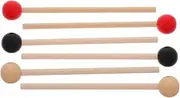 Totority 3-piece Boys and Girls Drumsticks Set Red Brown Xylophone Mallets for Beginners Marching Snare Drum Sticks Wooden Percussion Instrument Mallets