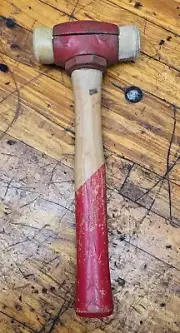 Vintage NOS Chicago Rawhide C/R No. 2 Leather Mallet Split Head Hammer USA