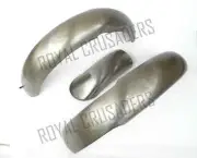 NEW NORTON ES2 FRONT AND REAR MUDGUARD SET RAW STEEL (REPRODUCTION)