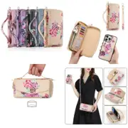 For Samsung S24 S22 S23 Ultra Note 20 Detachable Zipper Leather Purse Card Case