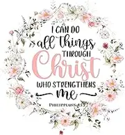 Fabric Panel 14"x14" Philippians 4:13 Scripture 100% Cotton Quilting Sewing Panel Square DI306