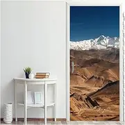 Door Stickers Self-Adhesive Art Door Stickers Home Decoration Door Cover Wall Stickers Mural Porch Wallpaper Poster(C,95x215cm)