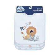 Big Softies 3 Pack Popover Bibs, Lion