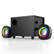 Desktop Computer Speakers, Gaming 2.1 Stereo System with RGB Satellites and S...