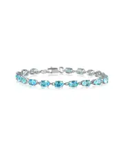 Gem Spark 14K 10.50 ct. tw. Blue Topaz Link Bracelet