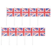 10 Pcs Hand Waving Flag Handheld Uk National Mini Bunting Office