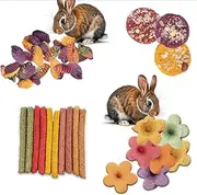 JCBCKJ Rabbit Chew Toys, Timothy Grass Sticks, Natural Grinding Sticks, Suitable for Rabbits, Hamsters, Chinchillas, and Other Rodent Pets. (30-1)