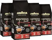 Lavazza, Espresso Barista Gran Crema, 2 Kg, Drum Roasted Coffee Beans, Ideal for Espresso Coffee Machines, with Notes of Dried Fruit and Flowers, Arabica & Robusta, Intensity 7/10, Light Roast, 4x500g