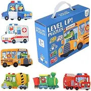 Paper Puzzles for Kids,Cartoon Traffic/Dinosaur Board Game for Kids | Travel Toys, Preschool Learning Activities for Boys Girls