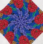 16 9.5" Kaffe Fassett Hyacinthus #1 Stack 'n Whack Quilt Blocks * Kaleidoscope