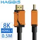 HAGiBiS 海備思 HDMI2.1版8K高清畫質影音傳輸線 0.5M
