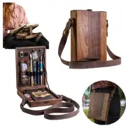 Writers Messenger Wood Box, Multifunctional Wooden Handmade Crossbody Postman...