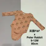 CHEN.CHEN | 二手衣物 正品 英國F&F PETER RABBIT 彼得兔滿版 有機棉 長袖包屁衣 9-12M