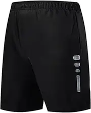 [Generic] Shorts Men with Pockets Leisure Solid Color Black Single Layer Shorts for Men Sullen Shorts