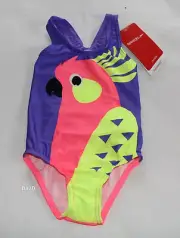 Speedo Endurance Girls Cockatoo Printed 1 Piece Swimsuit Bathers Size 3 New