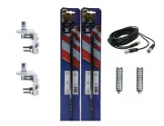 2 ARIES 10810 3` Foot 500 Watt CB Antenna BLACK, 18' DUAL COAX, MOUNTS, SPRINGS