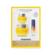 L'OCCITANE - Immortelle Divine Set: Cream 50ml + Eye Balm 15ml + Overnight Reset Oil-In-Serum 5ml