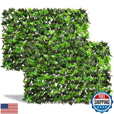 DOEWORKS Expandable Fence Privacy Screen for Balcony Patio Outdoor, Faux Ivy