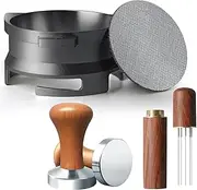 [YFWOOD] 4-Piece Barista Set, Espresso Accessory Set with,54mm Dosing Funnel, 53mm Espresso Tamper, Coffee Stirring Needle, Coffee Filters, for Breville Barista Portafilters - Black