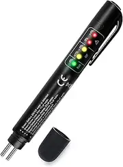 Brake Fluid Tester Pen with 5 LED Indicators, DOT 3/4/5.1 Brake Fluid Moisture Analyzer, Universal Brake Diagnostic Tool for Car Maintenance
