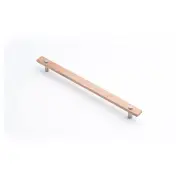 Lenah 288mm Cabinet Handle, Tasmanian Oak &amp; Satin Chrome Face Caps