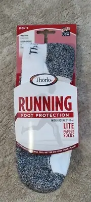 NEW THORLOs mens M Running SOCKS Mini Crew cushioned arch 8.5-10 Marathon
