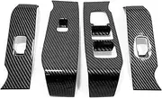 Toggle Switch for Dargo 2021 2022 Stainless Steel LHD Car Door Window Glass Lift Control Switch Panel Cover Trim (Color : ABS Carbon Black)