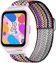 [Blueshaweu] for 20mm Quick Release Stretch Elastics Nylon Adjustable Replacement Strap Accessories Compatible for HENGTO H69/Butele H69/H69 Kids Watch/BIGGERFIVE BARVE BW01 Kids Fitness Tracker
