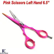 Left Hand Professional Barber Hairdressing Hair Cutting Pink Color Scissors CE