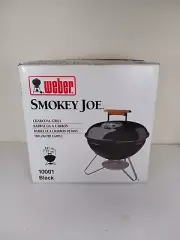 Weber Smokey Joe Charcoal Grill Jet Black 10001 Wood Handle NEW