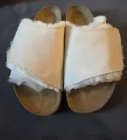 Birkenstock Solana Shearling Slide ‘Stussy Bone’ Size 7M