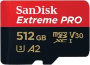 *New* SanDisk Extreme PRO Microsdxc UHS-I Memory Card 512 GB + Adapter & Rescue