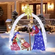 4.5FT Christmas Outdoor Decorations Lighted Outdoor Nativity Set 115 LED Lights