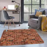 3D Red Brick Wall ZHUA1680 Game Non Slip Rug Mat Photo Carpet Zoe