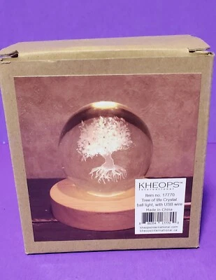 Kheops International Tree Of Life Crystal Ball Light W/USB Wire Item #17770 NIB